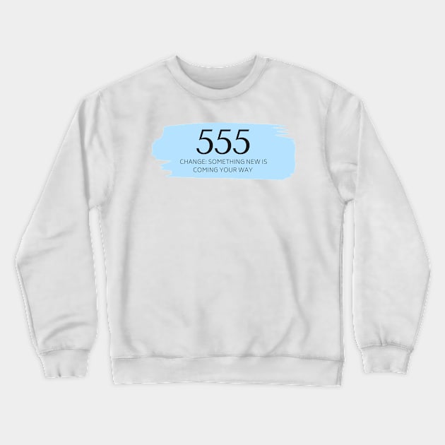 555 Angel Number blue Crewneck Sweatshirt by anrockhi